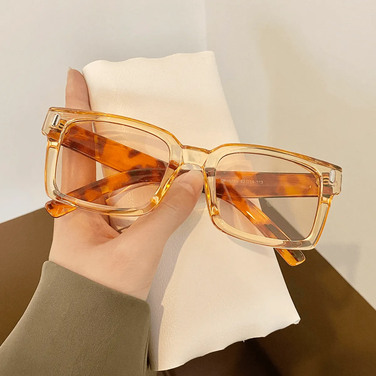 New Retro Square Small Frame Sunglasses Female Fashion round Face All-Match Plain Sunglasses Anti-Ultraviolet