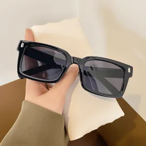 New Retro Square Small Frame Sunglasses Female Fashion round Face All-Match Plain Sunglasses Anti-Ultraviolet