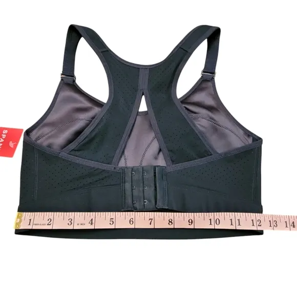 NEW SPANX Black Core High Impact Wireless Racerback Jersey Sports Bra 32DD