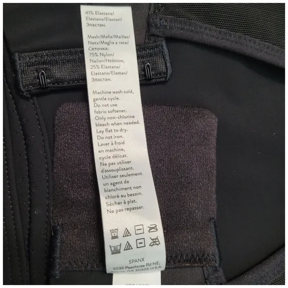 NEW SPANX Black Core High Impact Wireless Racerback Jersey Sports Bra 32DD