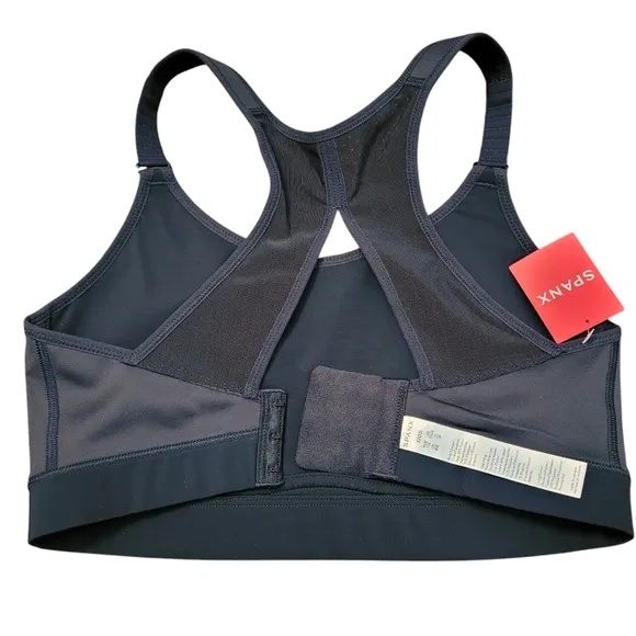 NEW SPANX Black Core High Impact Wireless Racerback Jersey Sports Bra 32DD