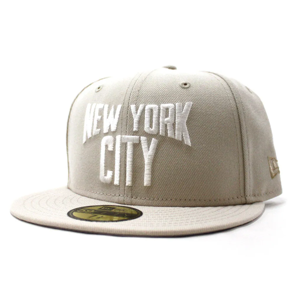 New York City New Era 59Fifty Fitted Hat (John Lennon Stone Gray Under Brim)