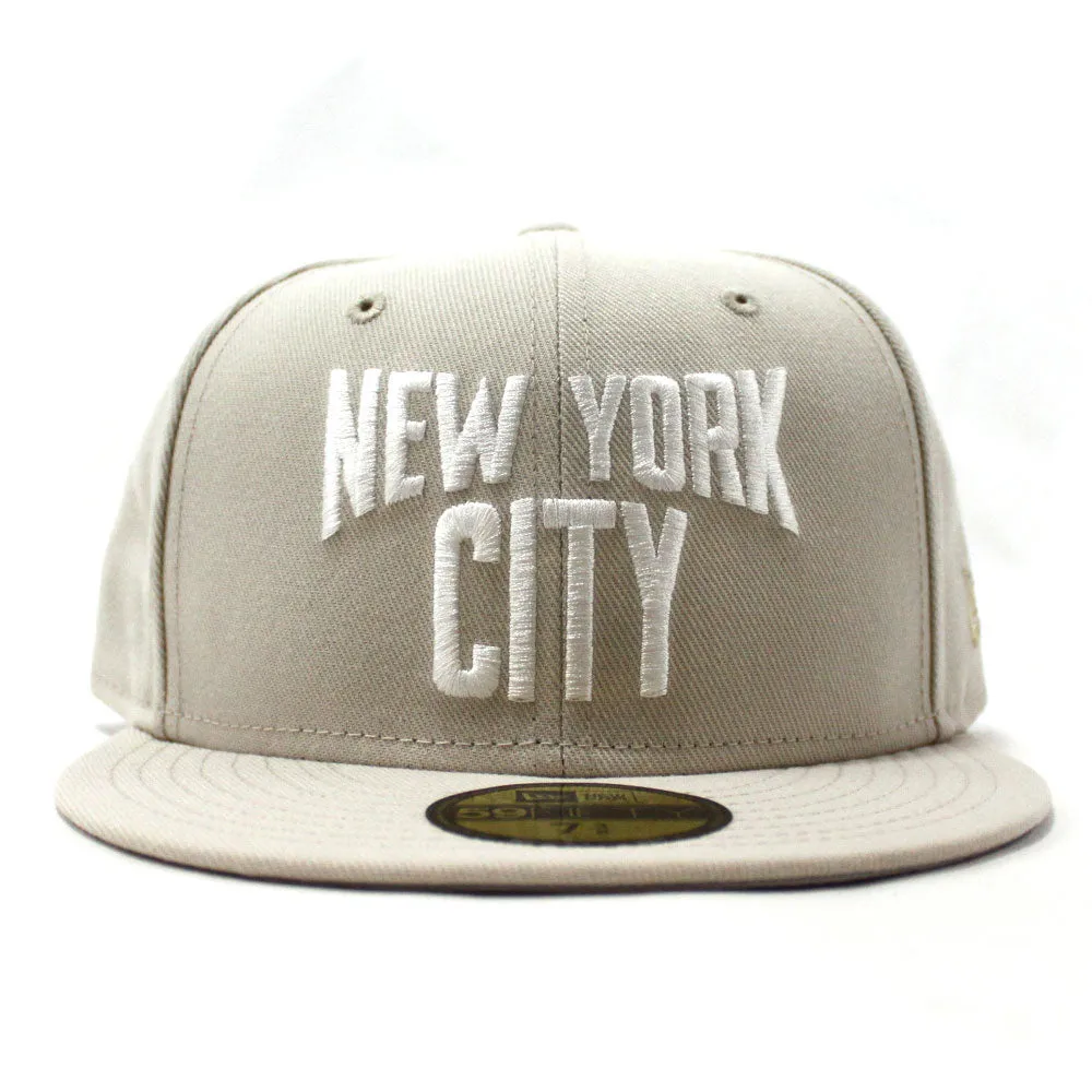 New York City New Era 59Fifty Fitted Hat (John Lennon Stone Gray Under Brim)