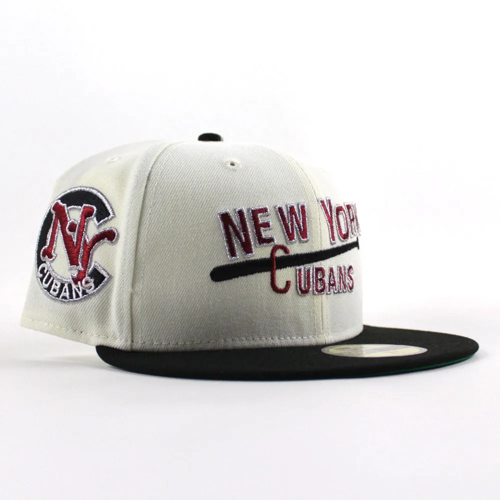 New York Cubans New Era 59Fifty Fitted Hat (Chrome White Black Green Under Brim)