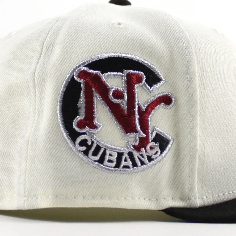 New York Cubans New Era 59Fifty Fitted Hat (Chrome White Black Green Under Brim)
