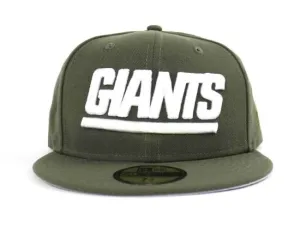 New York Giants New Era 59Fifty Fitted Hat (Olive White Gray Under Brim)