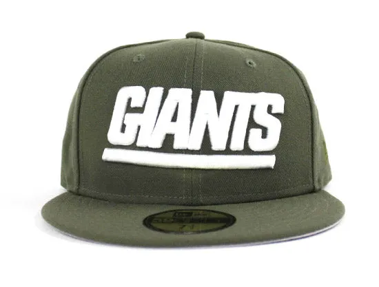 New York Giants New Era 59Fifty Fitted Hat (Olive White Gray Under Brim)