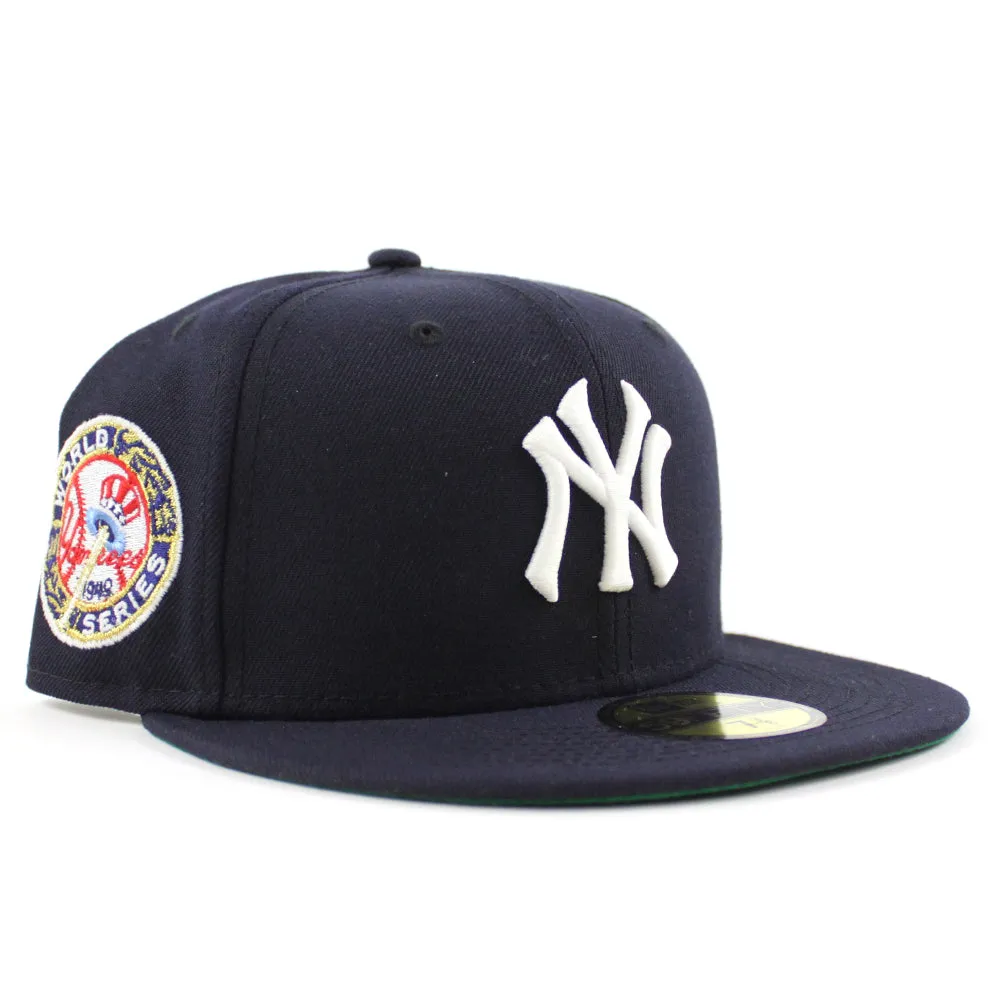 New York Yankees 1949 World Series Yankee Stadium New Era 59Fifty Fitted Hat (GITD Navy Green Under Brim)