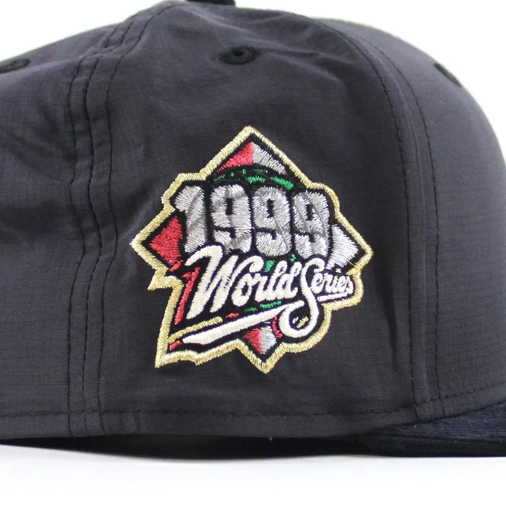 New York Yankees 1999 World Series New Era 59Fifty Fitted Hat (Navy Ripstop Nylon Fabric Corduroy Navy Green Under Brim)