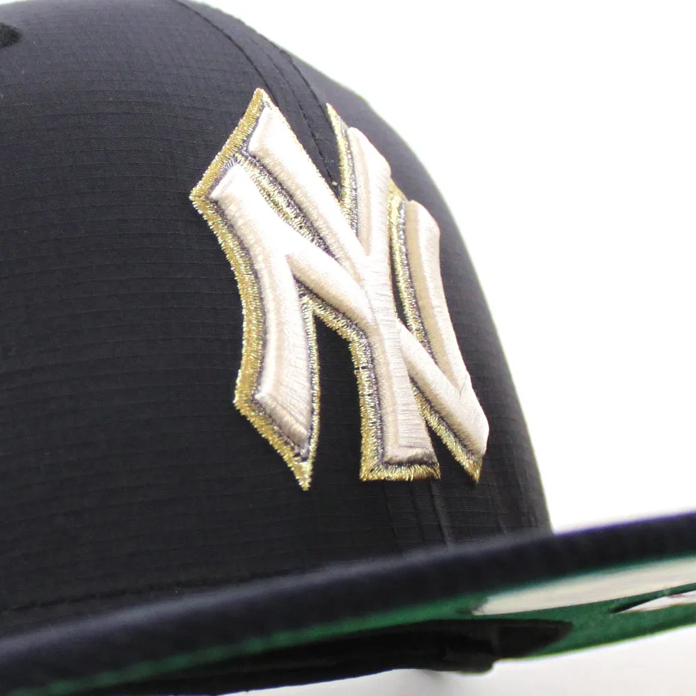 New York Yankees 1999 World Series New Era 59Fifty Fitted Hat (Navy Ripstop Nylon Fabric Corduroy Navy Green Under Brim)