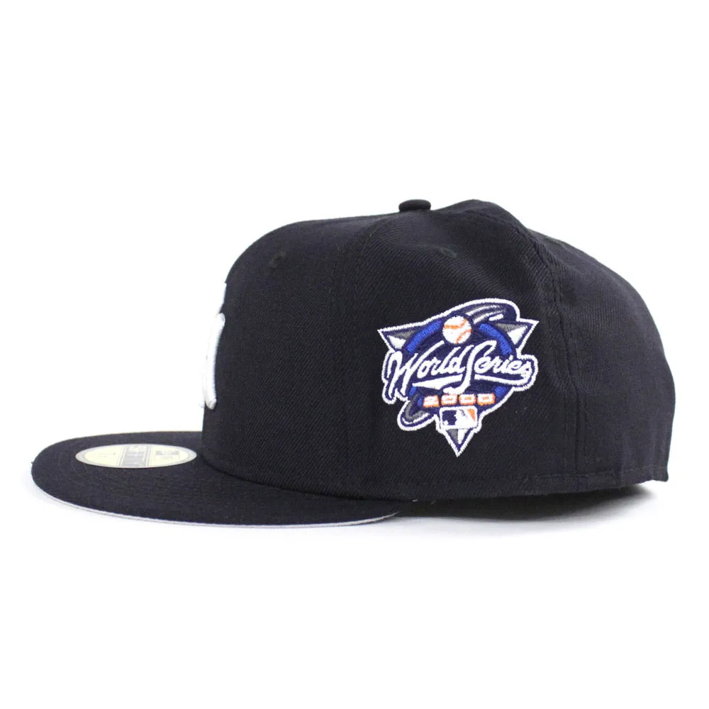 New York Yankees 2000 World Series 59Fifty New Era Fitted Hats (Navy Gray Under Brim)