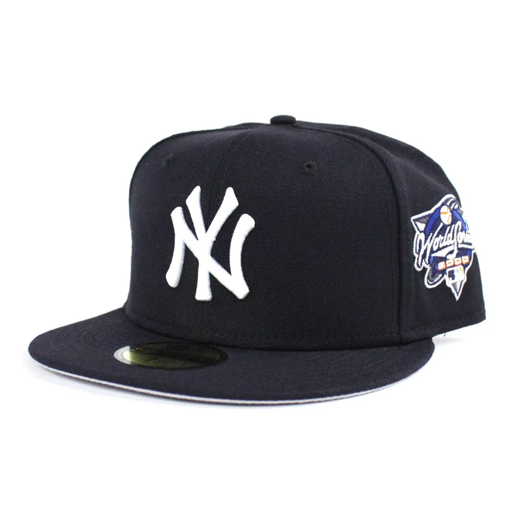 New York Yankees 2000 World Series 59Fifty New Era Fitted Hats (Navy Gray Under Brim)