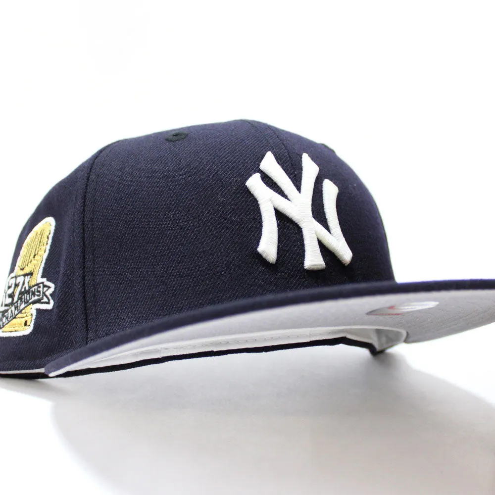 New York Yankees 27X Championships New Era 59Fifty Fitted Hat (Glow in The Dark Navy Gray Under Brim)