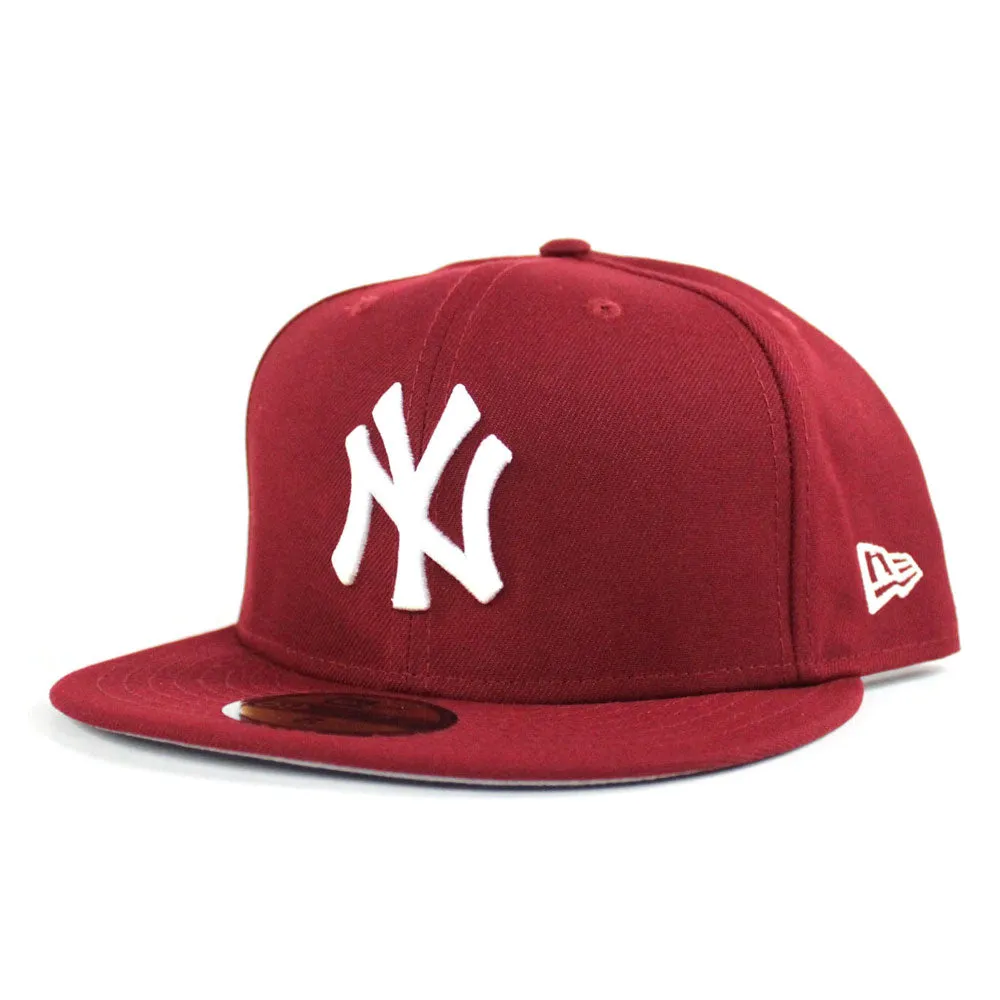 New York Yankees New Era 59Fifty Fitted Hat (Cardinal Gray Under Brim)