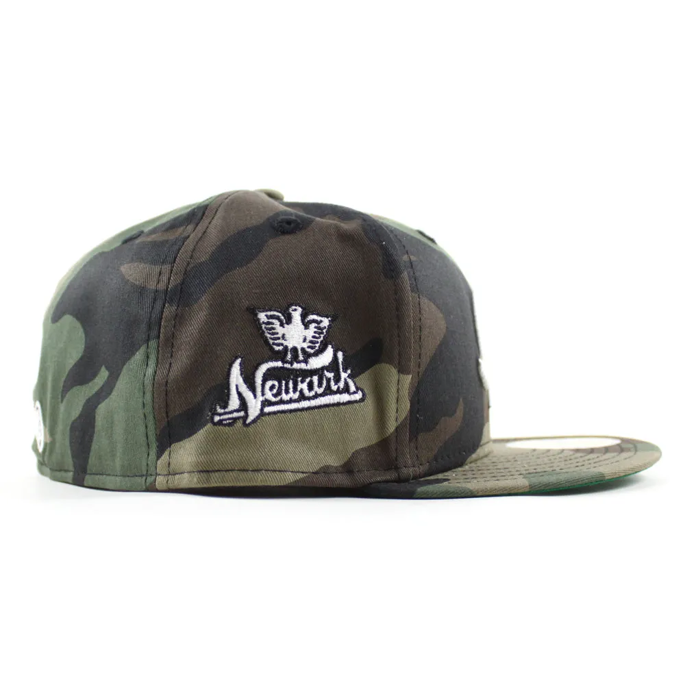 Newark Eagles New Era 59Fifty Fitted Hat (WoodLand Camo Green Under Brim)
