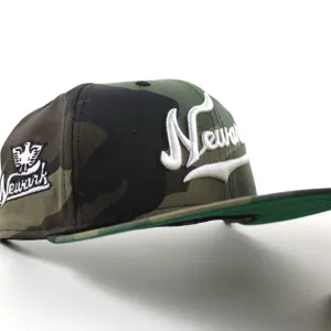 Newark Eagles New Era 59Fifty Fitted Hat (WoodLand Camo Green Under Brim)
