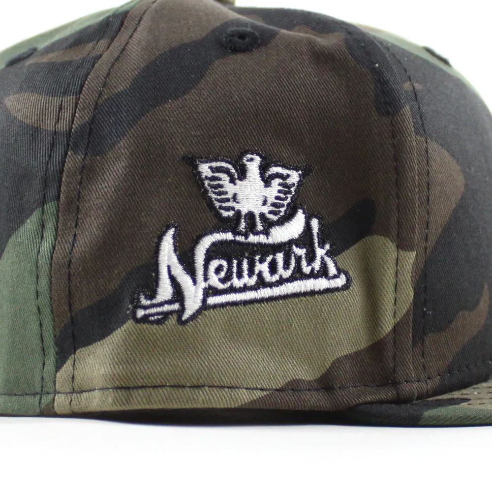 Newark Eagles New Era 59Fifty Fitted Hat (WoodLand Camo Green Under Brim)