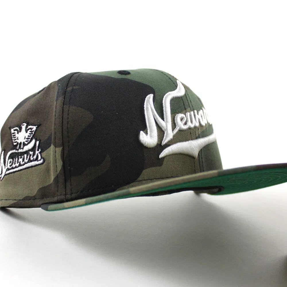 Newark Eagles New Era 59Fifty Fitted Hat (WoodLand Camo Green Under Brim)
