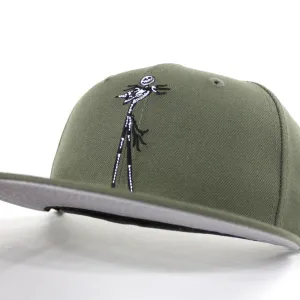 Nightmare Before Christmas Jack Skellington New Era 59Fifty Fitted Hat (Olive Black Gray Under Brim)