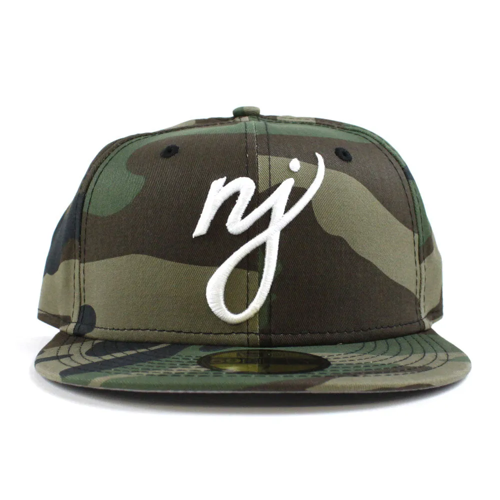 NJ Script New Era 59Fifty Fitted Hat (CAMO Gray Under Brim)