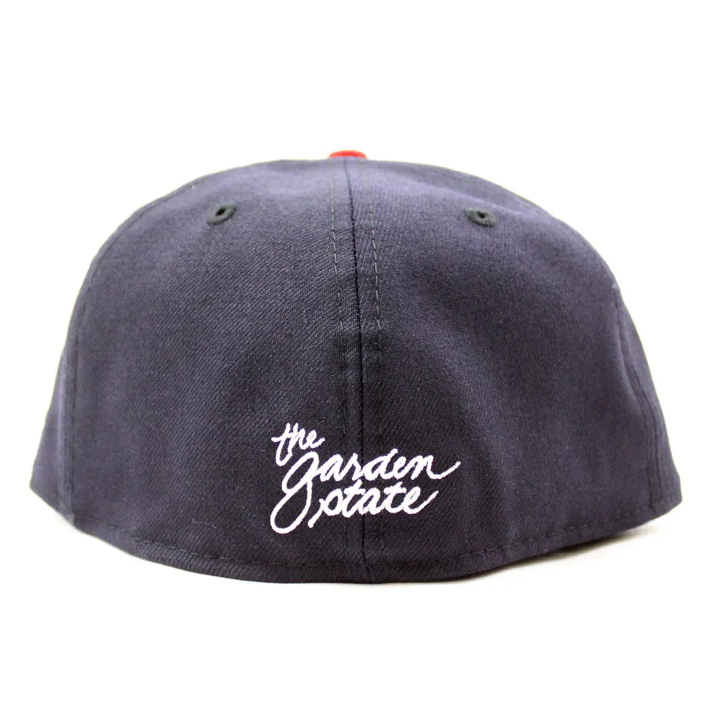 NJ Script New Era 59Fifty Fitted Hat (Navy Red Gray Under Brim)