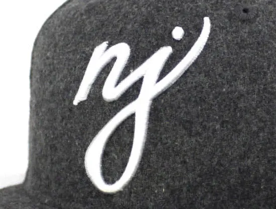 NJ Script New Era 59Fifty Fitted Hats (Flannel Gray Under Brim)