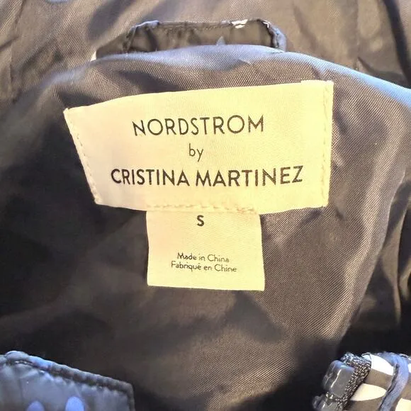 Nordstrom Cristina Martinez Gender Inclusive Puffer Jacket Navy Eye Small New