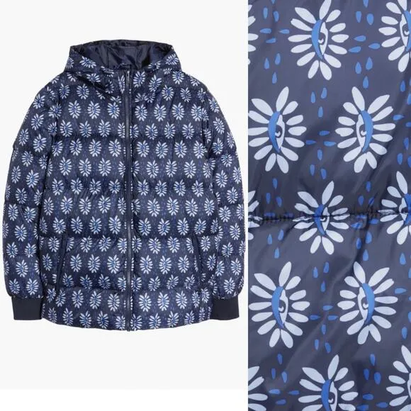 Nordstrom Cristina Martinez Gender Inclusive Puffer Jacket Navy Eye Small New