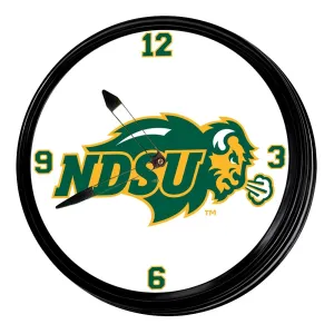 North Dakota State Bison: Retro Lighted Wall Clock