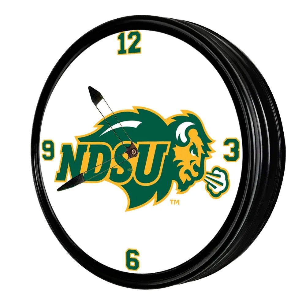 North Dakota State Bison: Retro Lighted Wall Clock