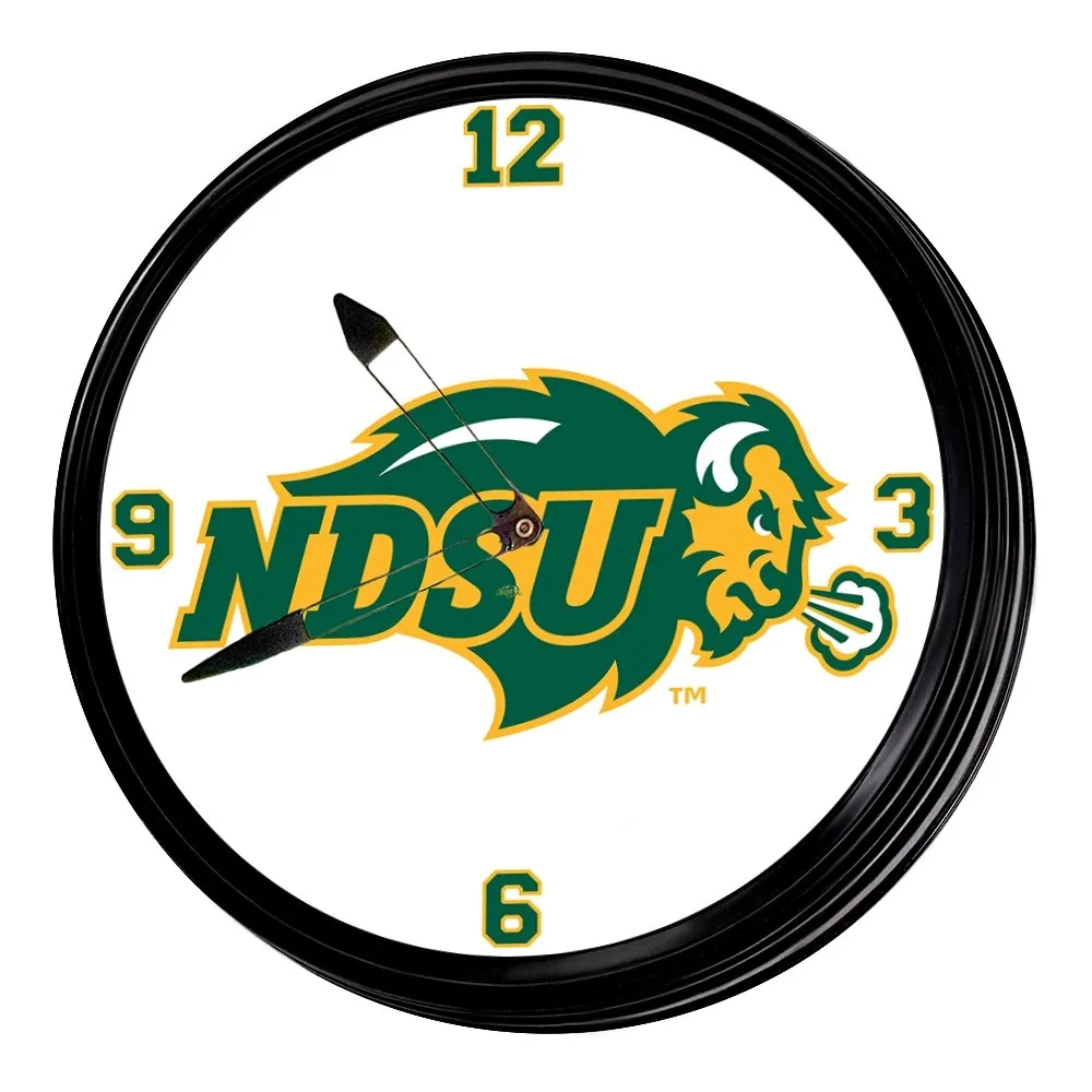 North Dakota State Bison: Retro Lighted Wall Clock