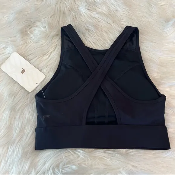 NWT Fabletics Siena Women's Size XS/4 Black Criss Cross High Impact Sports Bra