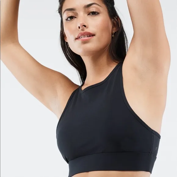 NWT Fabletics Siena Women's Size XS/4 Black Criss Cross High Impact Sports Bra