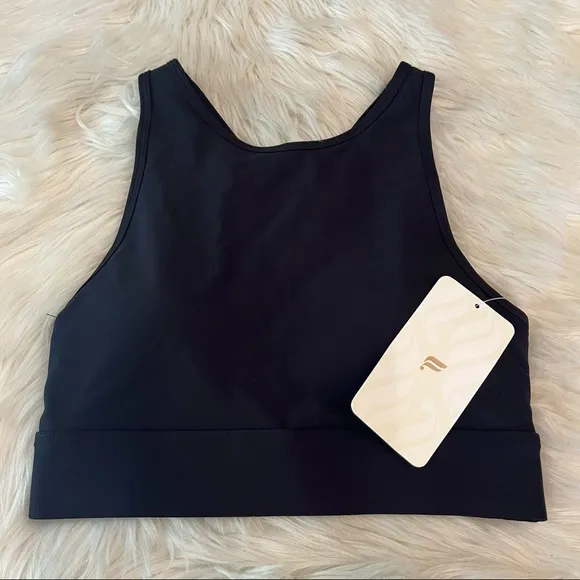 NWT Fabletics Siena Women's Size XS/4 Black Criss Cross High Impact Sports Bra