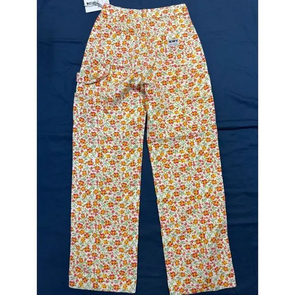 NWT Misfits M/SF/T Shapes Heavenly Jeans Pants White Floral Size AU 6 / US 2