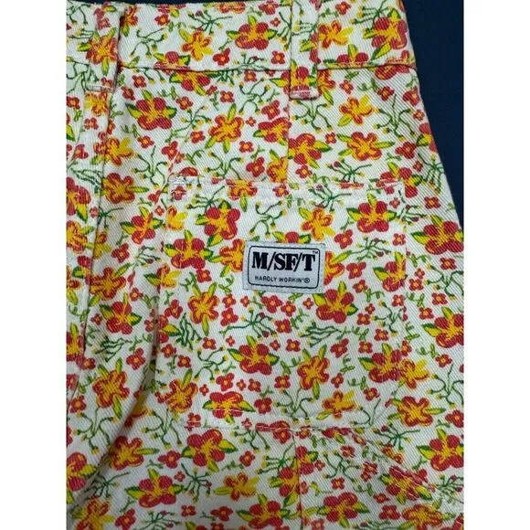 NWT Misfits M/SF/T Shapes Heavenly Jeans Pants White Floral Size AU 6 / US 2