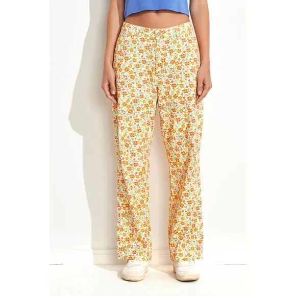NWT Misfits M/SF/T Shapes Heavenly Jeans Pants White Floral Size AU 6 / US 2