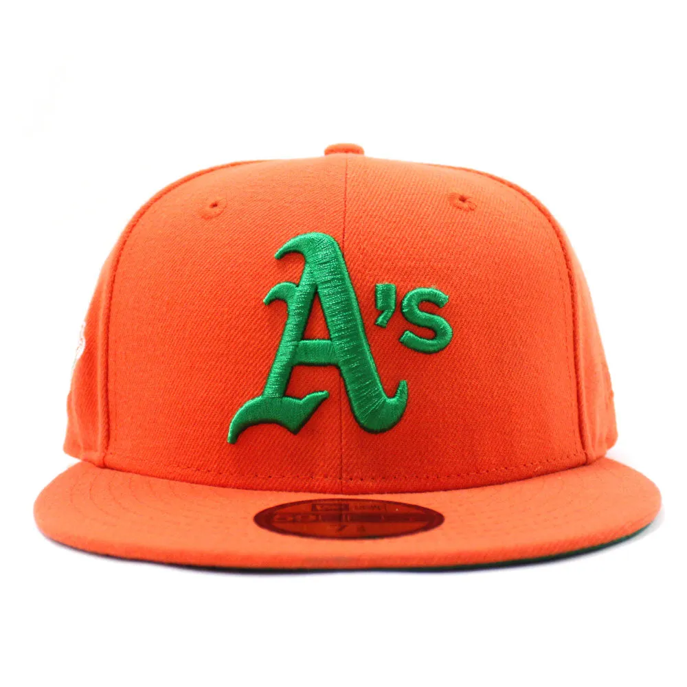Oakland Athletics 1989 World Series Battle of The Bay New Era 59Fifty Fitted Hat (Orange Green Under Brim)