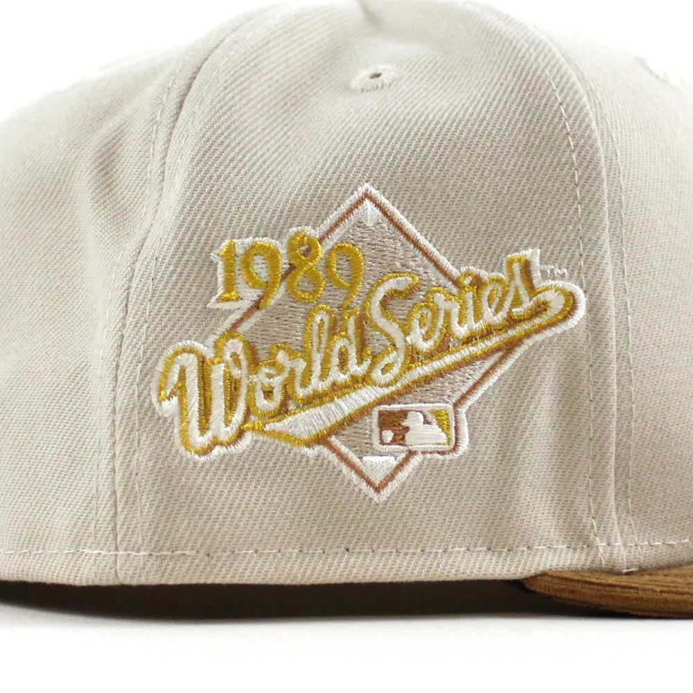 Oakland Athletics 2022 5950 CORD VISOR New Era Fitted Hat (Corduroy Green Under Brim)