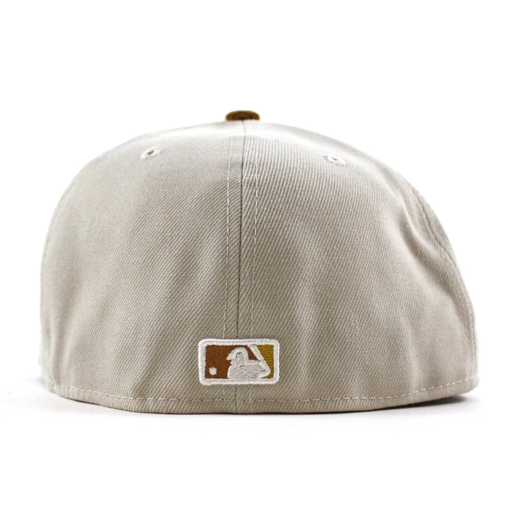 Oakland Athletics 2022 5950 CORD VISOR New Era Fitted Hat (Corduroy Green Under Brim)