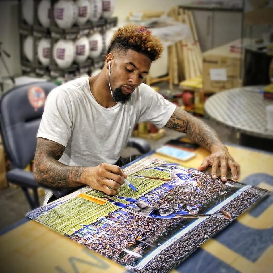 Odell Beckham Jr. Signed Metallic Paper 20 x 24 Photograph Steiner LE 13/113