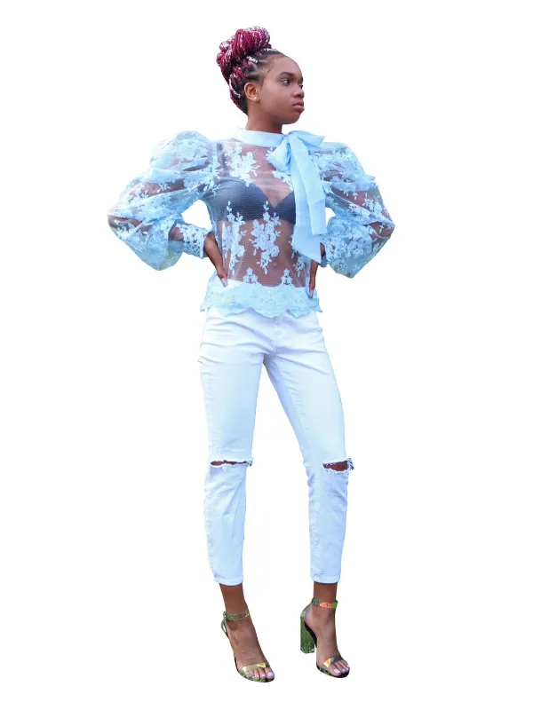 Oh you fancy huh-Pussy bow top