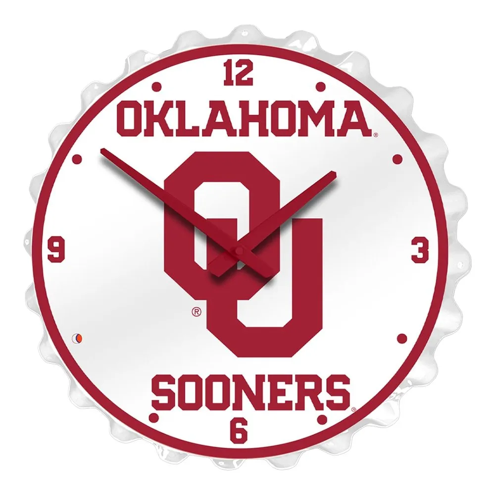 Oklahoma Sooners: White - Bottle Cap Wall Clock