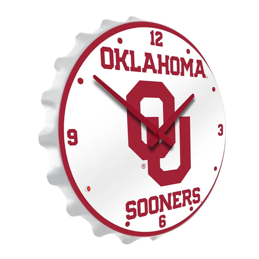 Oklahoma Sooners: White - Bottle Cap Wall Clock