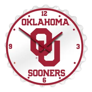 Oklahoma Sooners: White - Bottle Cap Wall Clock