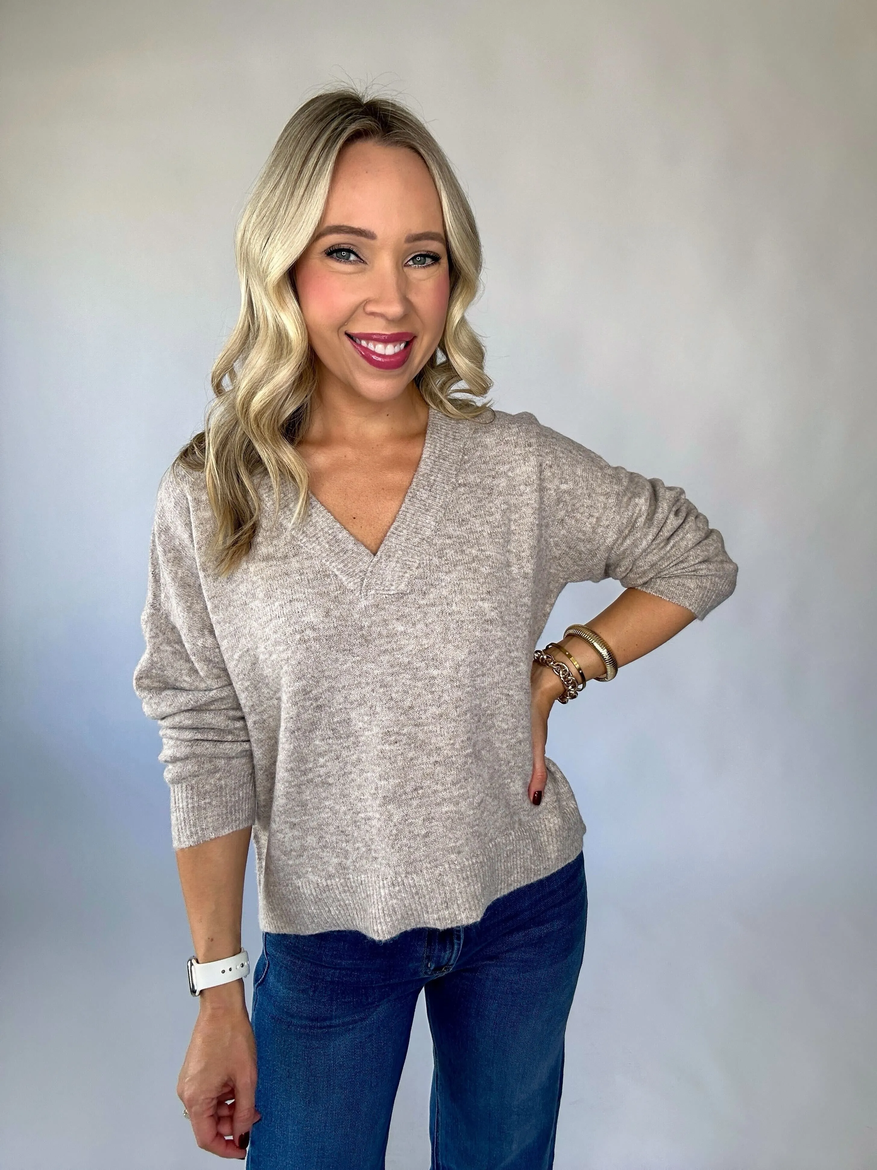 On My Level Marble Knit Sweater