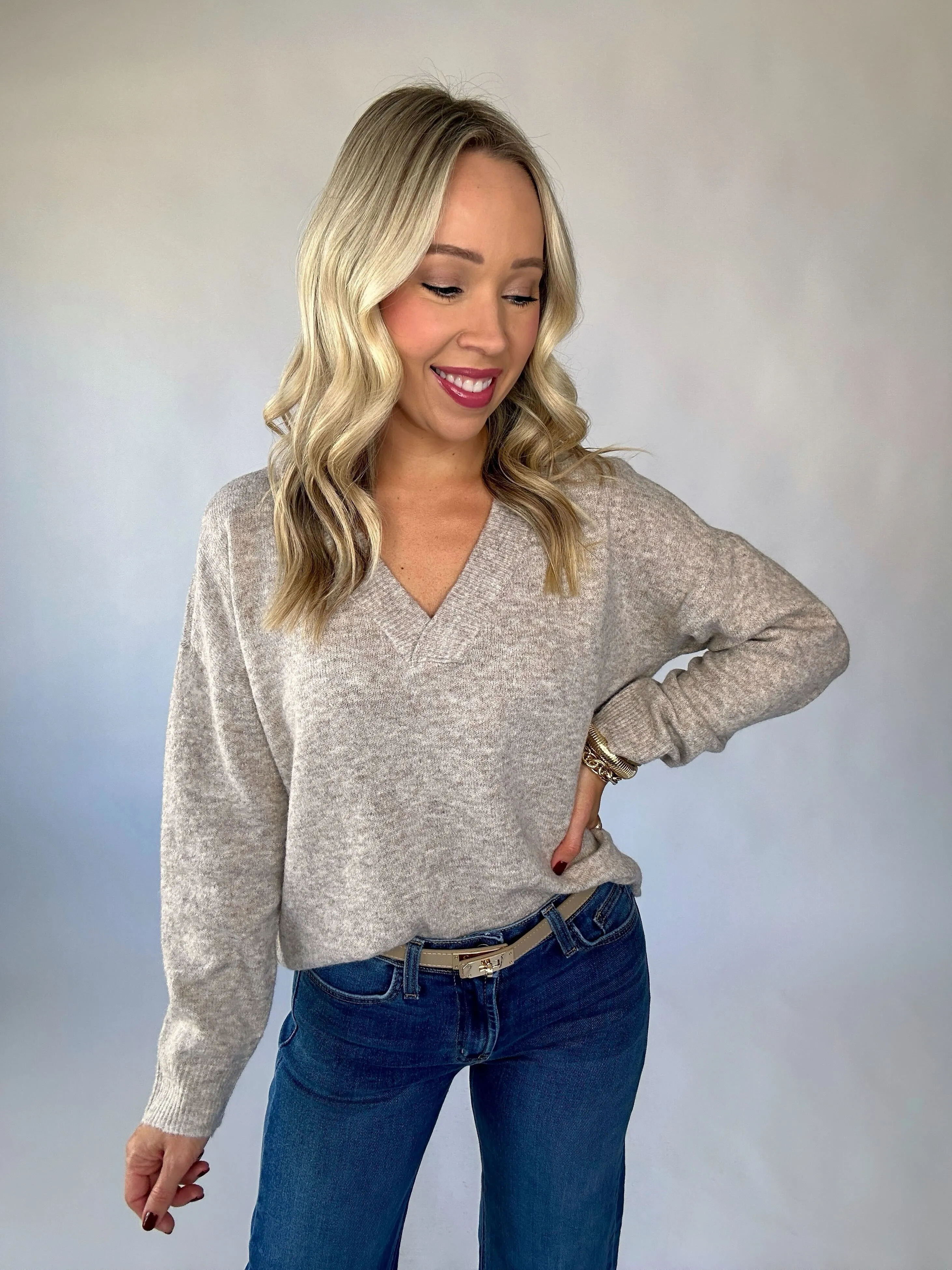On My Level Marble Knit Sweater