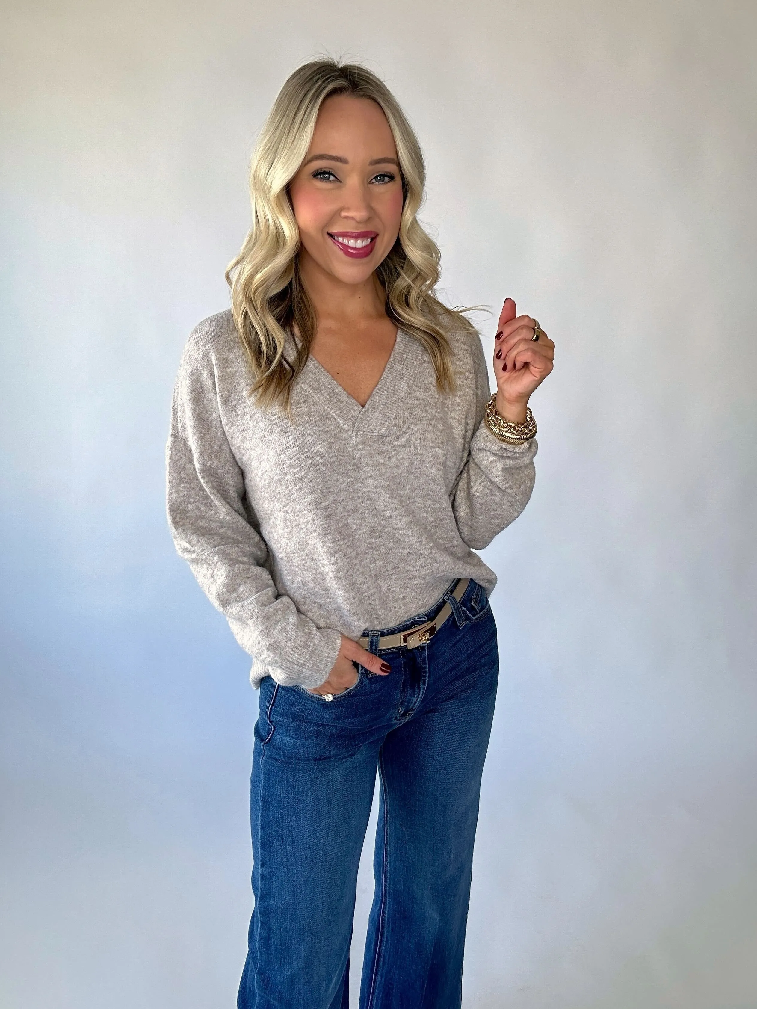 On My Level Marble Knit Sweater