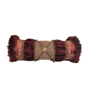 Opulent Bolster Pillow Burgundy and Gold