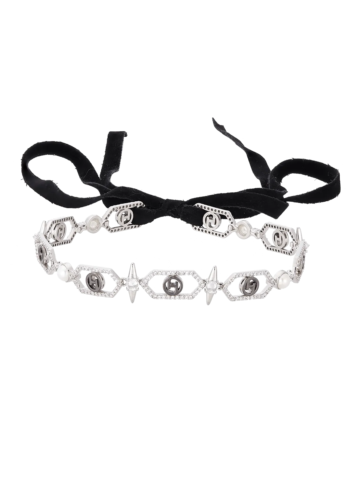 Outhouse   I    OH Celeste Abaco Street Sirius Embellished Choker Silver New OHAW19CH061